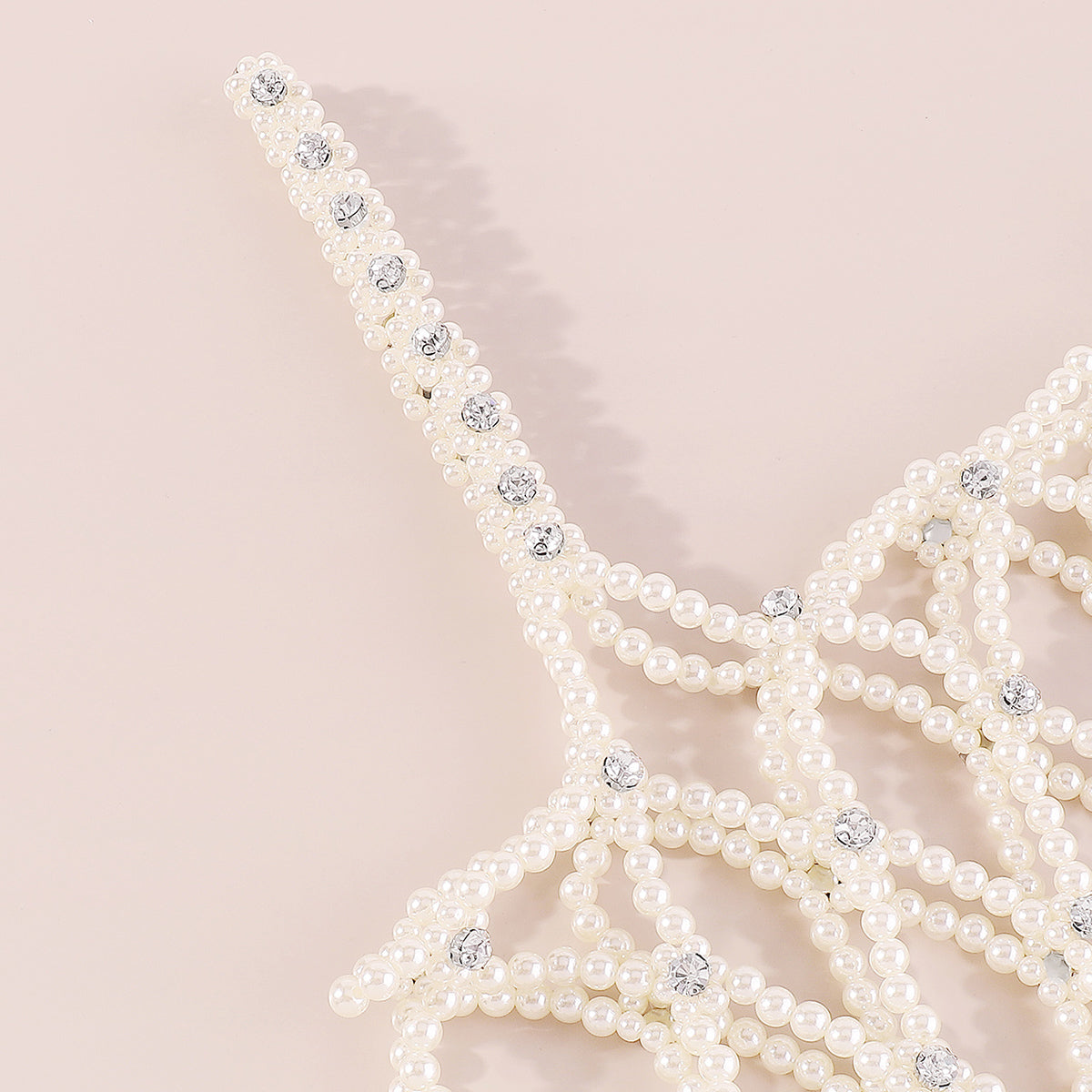 C0514 Handmade Pearl w/Rhinestone Tank Top Cover Up