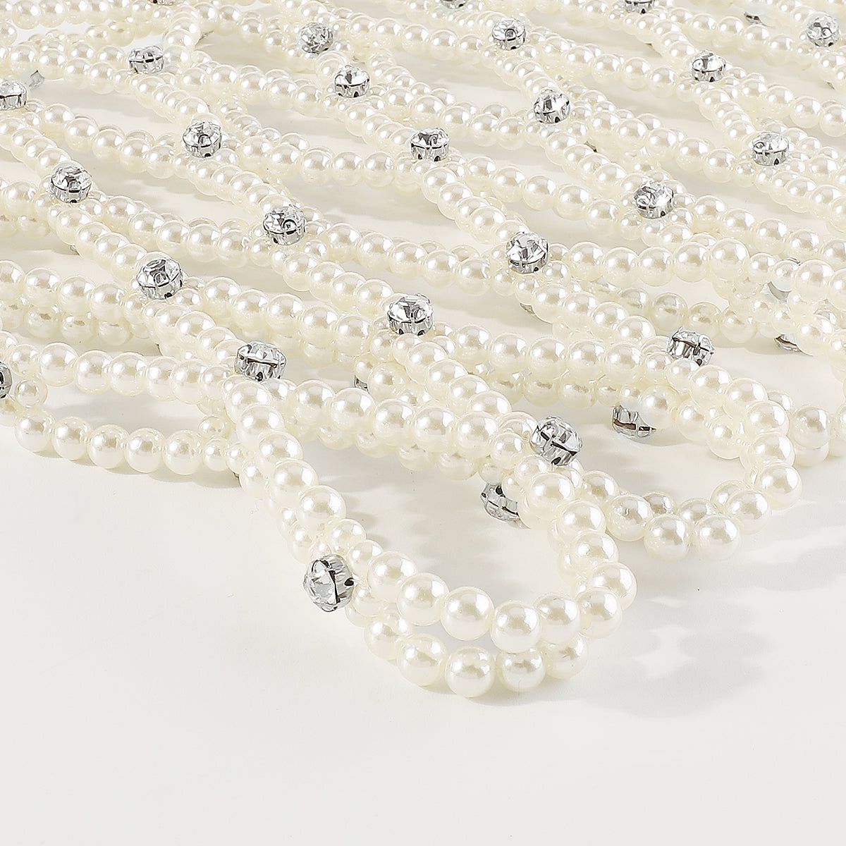 C0514 Handmade Pearl w/Rhinestone Tank Top Cover Up