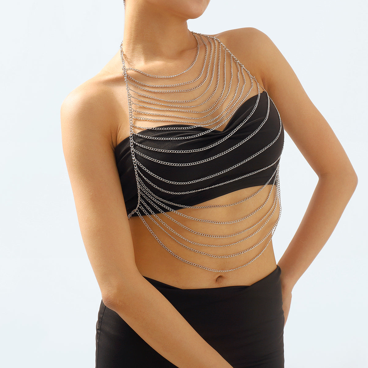 C0557 Multilayer Metal Chain Body Jewelry