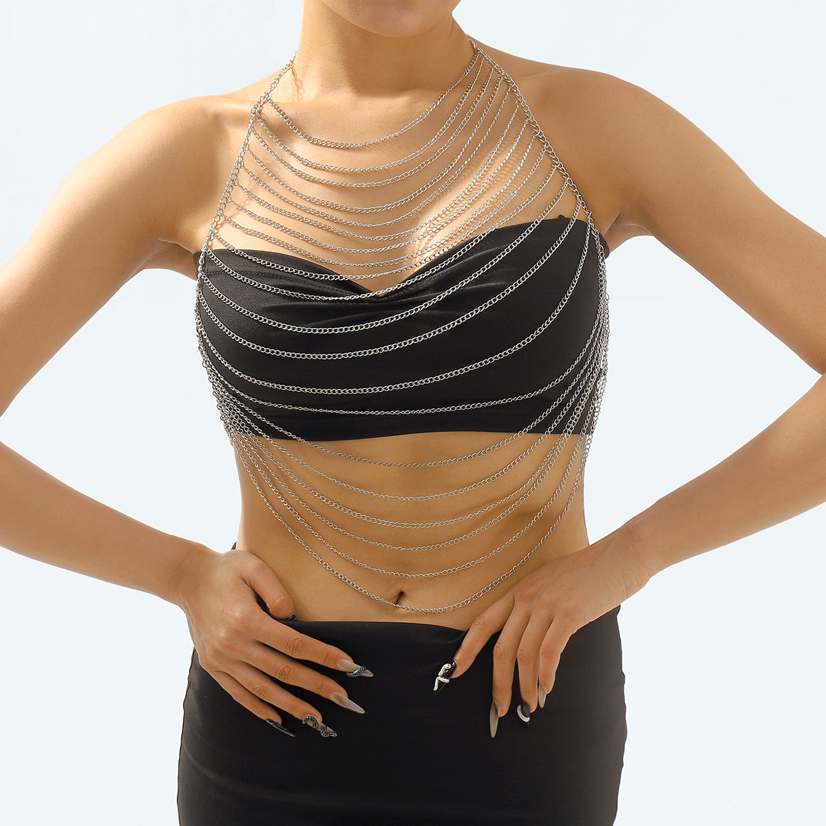 C0557 Multilayer Metal Chain Body Jewelry