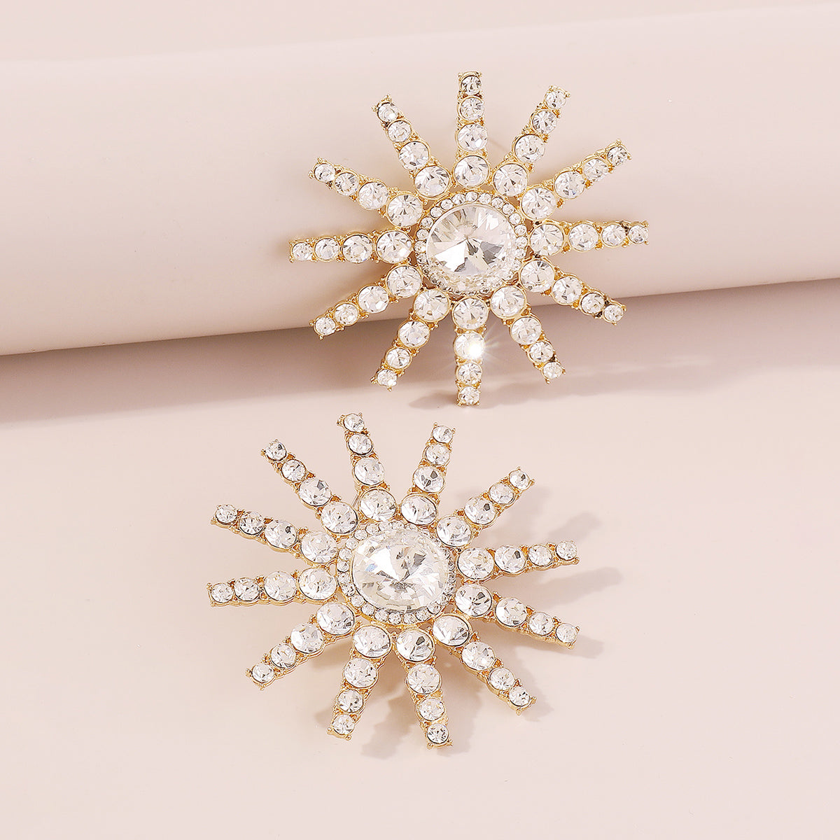 E11456 Luxury Large Rhinestone Round Drop Earrings