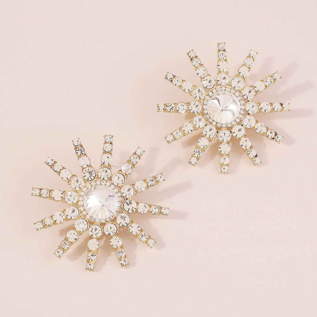 E11456 Luxury Large Rhinestone Round Drop Earrings