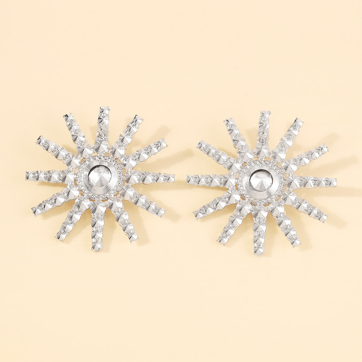 E11456 Luxury Large Rhinestone Round Drop Earrings