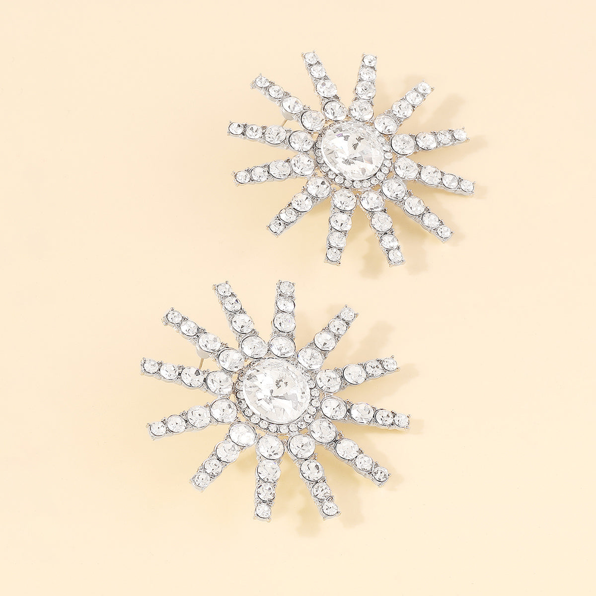 E11456 Luxury Large Rhinestone Round Drop Earrings