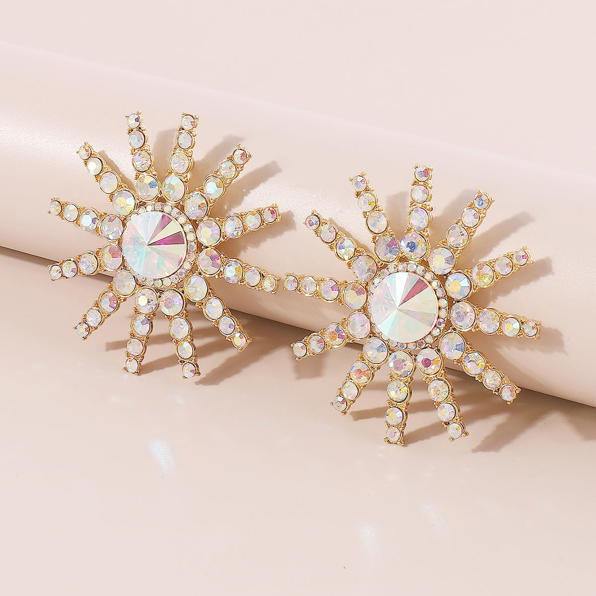 E11456 Luxury Large Rhinestone Round Drop Earrings