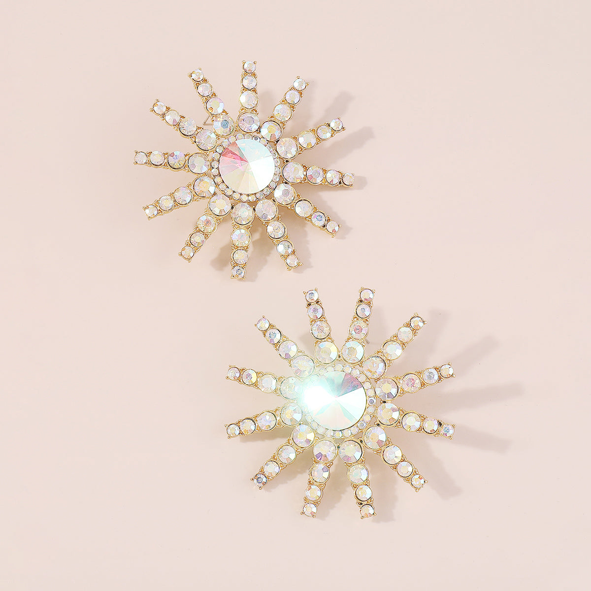 E11456 Luxury Large Rhinestone Round Drop Earrings