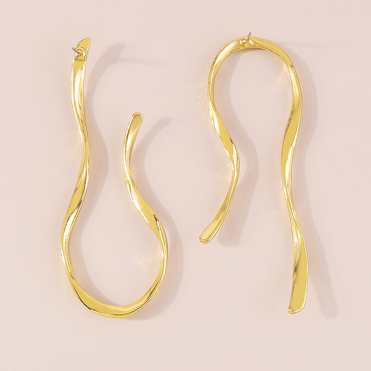 E11659 Geometric Irregular Metal U-shaped Dangle Earring