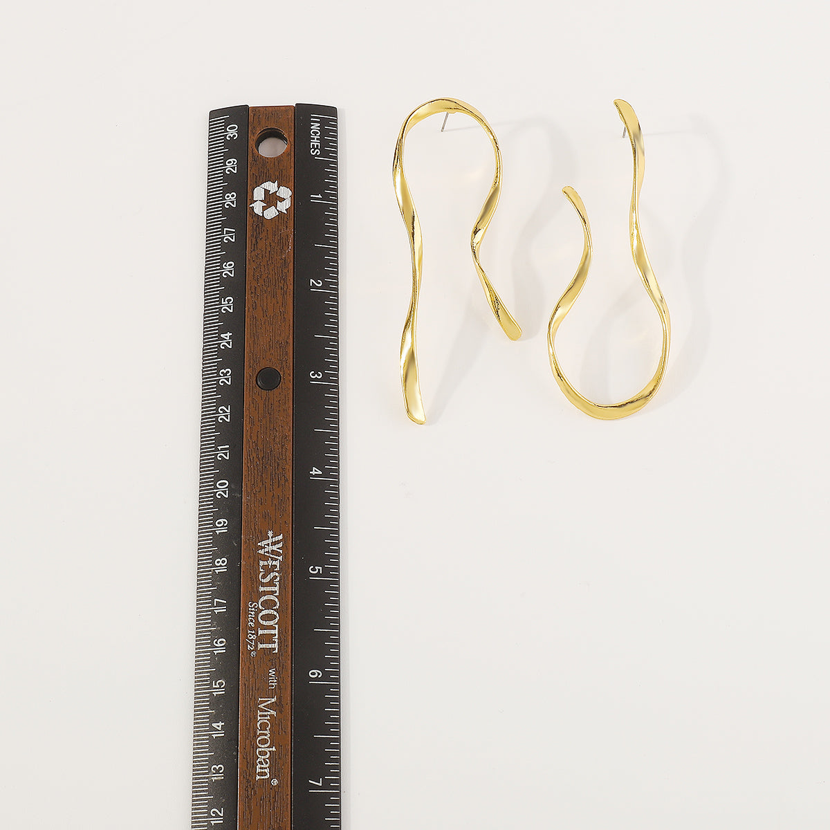 E11659 Geometric Irregular Metal U-shaped Dangle Earring