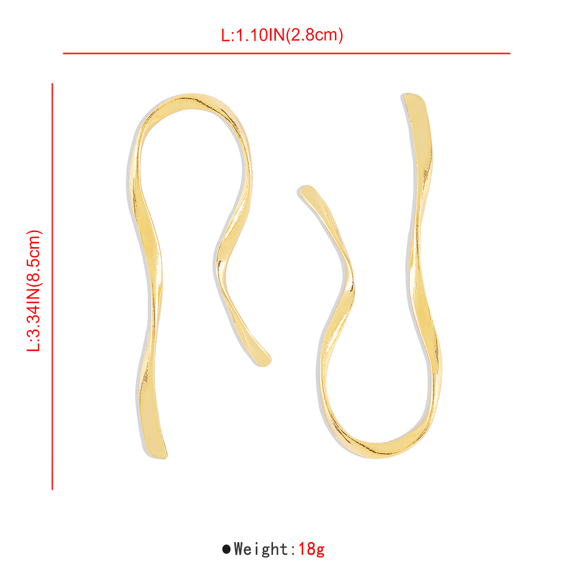E11659 Geometric Irregular Metal U-shaped Dangle Earring