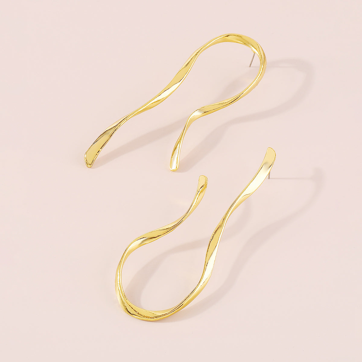 E11659 Geometric Irregular Metal U-shaped Dangle Earring