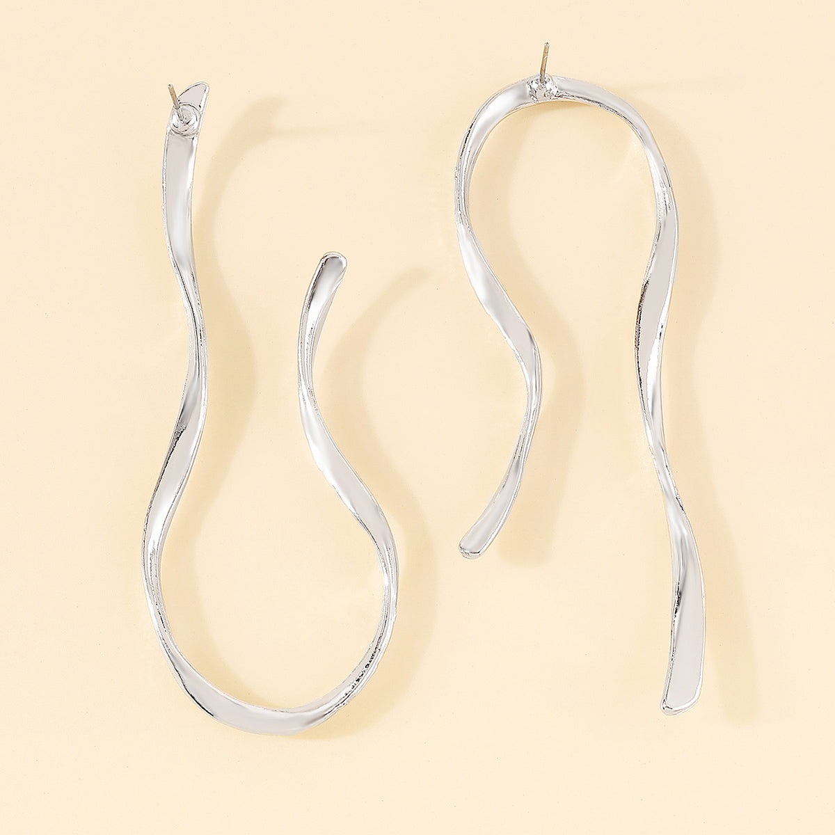 E11659 Geometric Irregular Metal U-shaped Dangle Earring