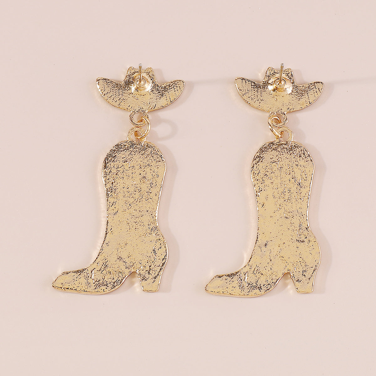 E11816 Pink & Blue Enamel Cowboy Boots Drop Earrings