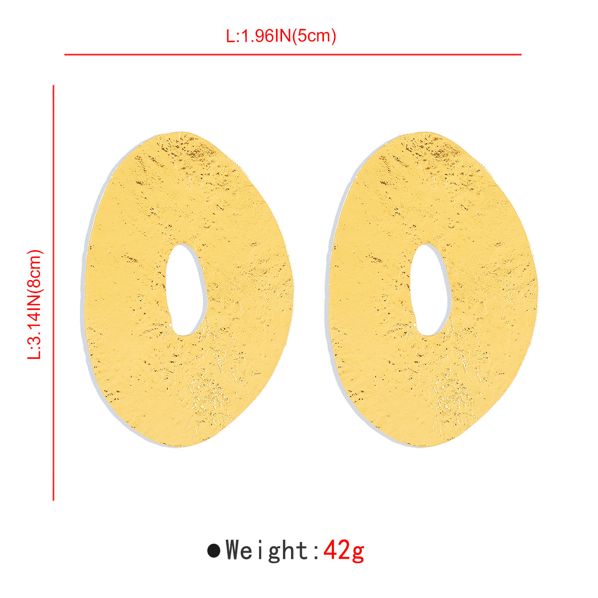 E11849 Large Metal Geometric Round Drop Earrings