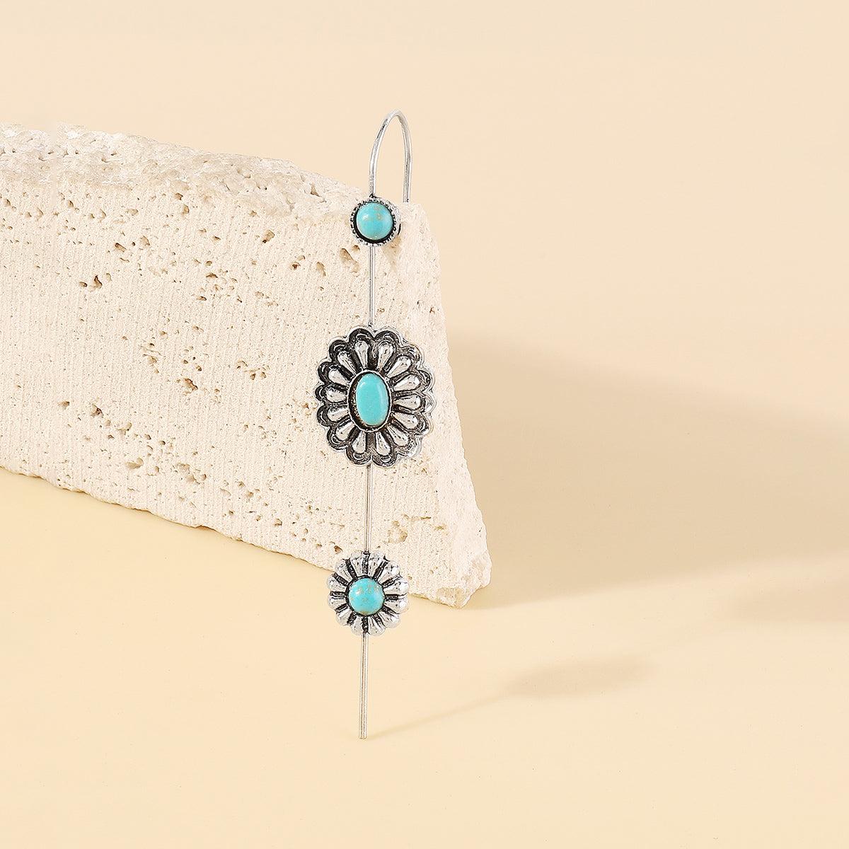 E11863 Turquoise Earring Crawler Hook