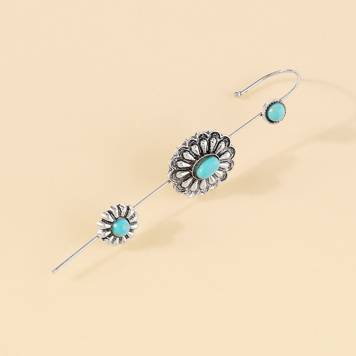 E11863 Turquoise Earring Crawler Hook