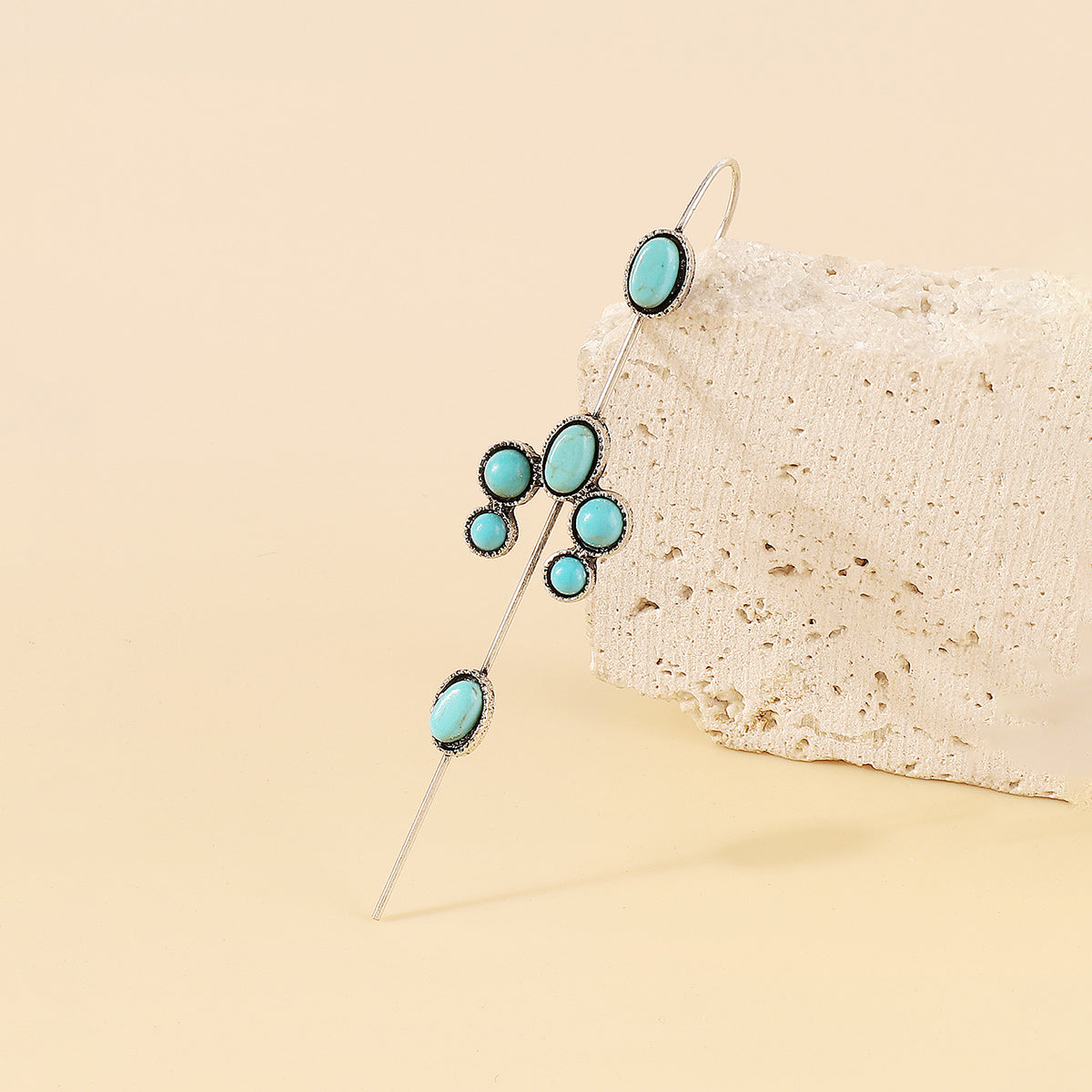E11863 Turquoise Earring Crawler Hook