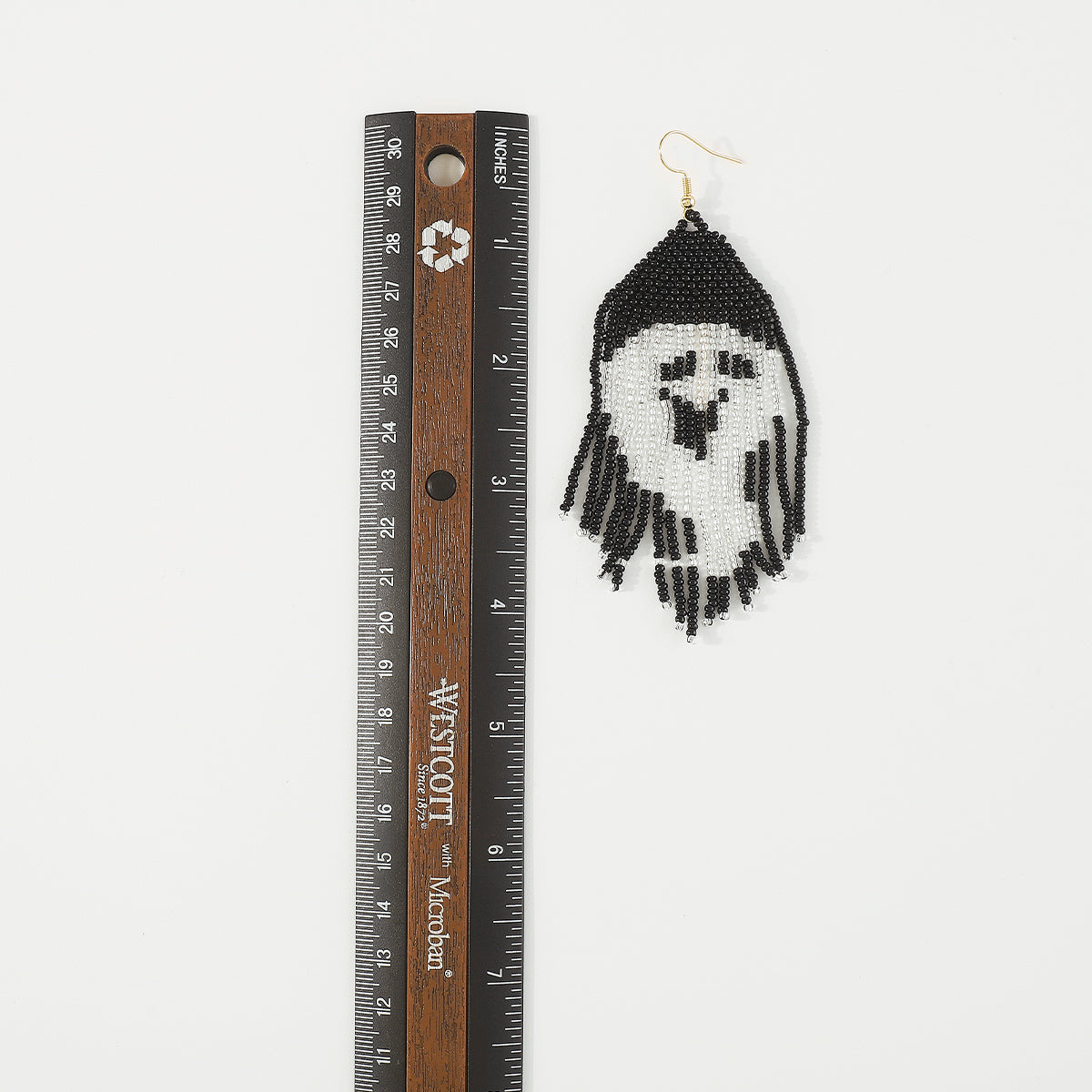 E11923 Halloween Ghosts Tassel Seed Beads Earrings