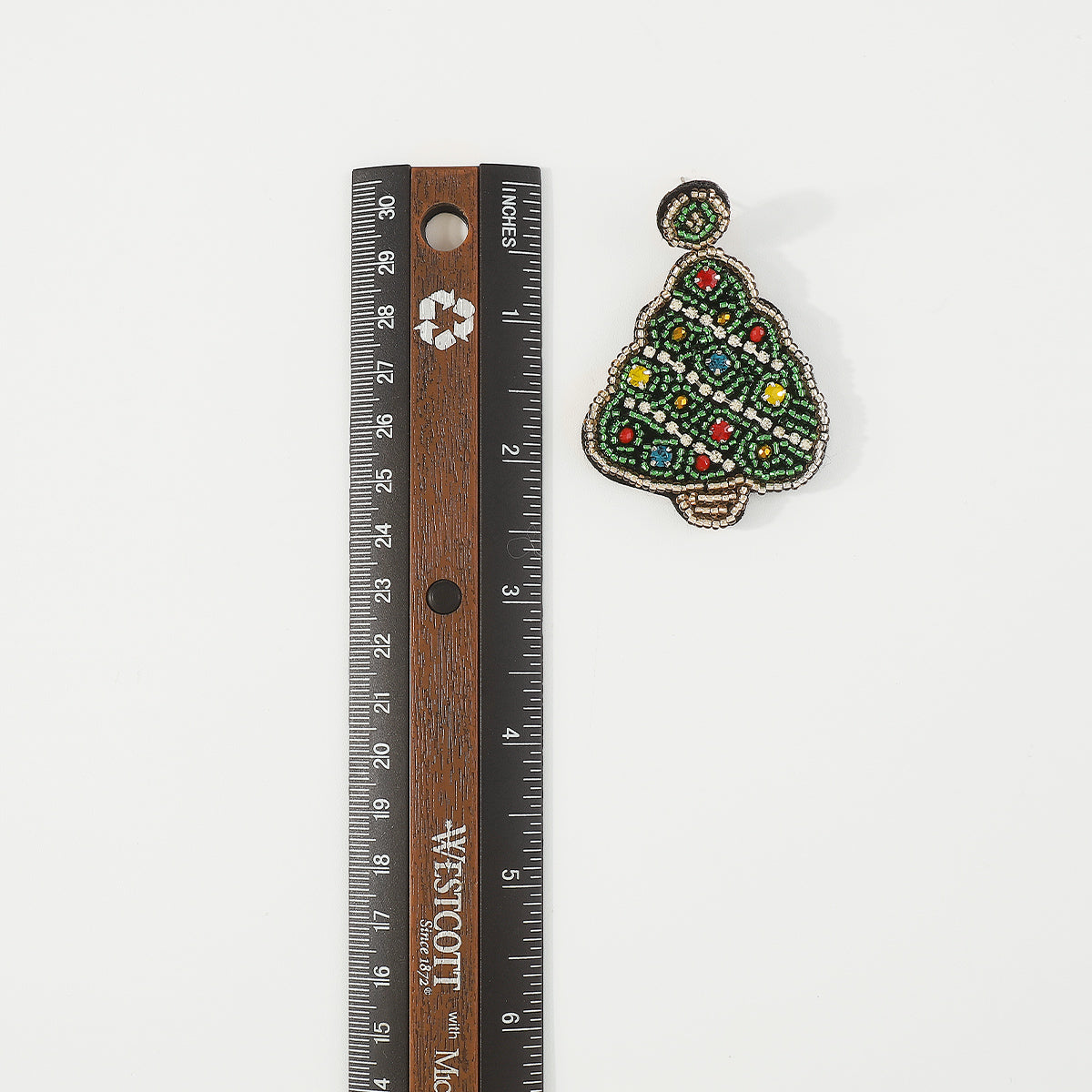 E11925 Christmas Beaded Christmas Tree Dangle Earrings