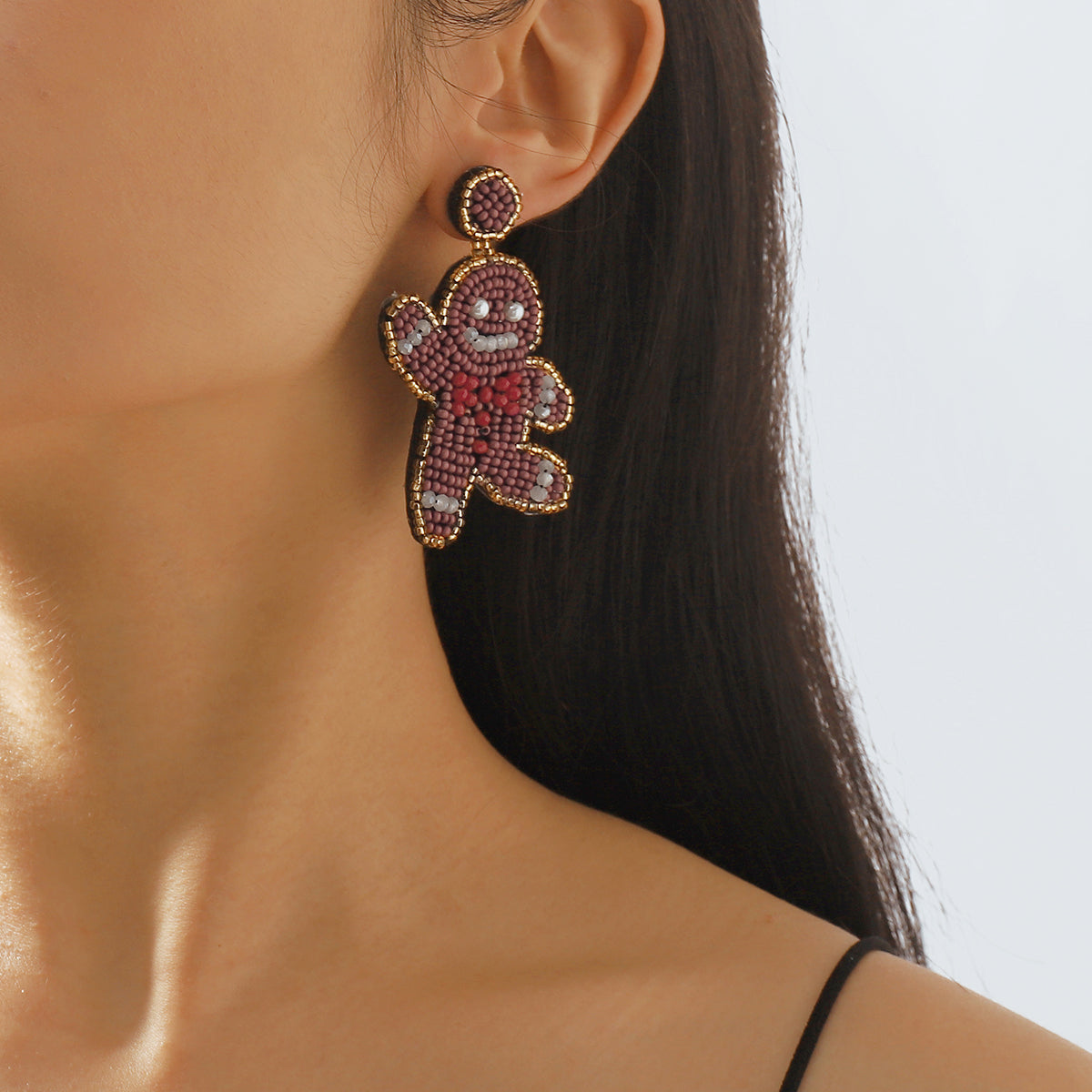 E11927 Christmas Cute Snowman Dangle Earrings