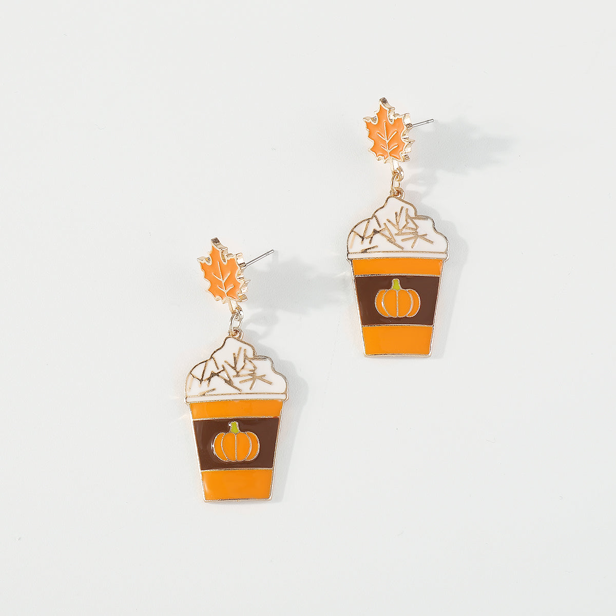 E11948 Halloween Maple Cups Drop Dangle Earrings