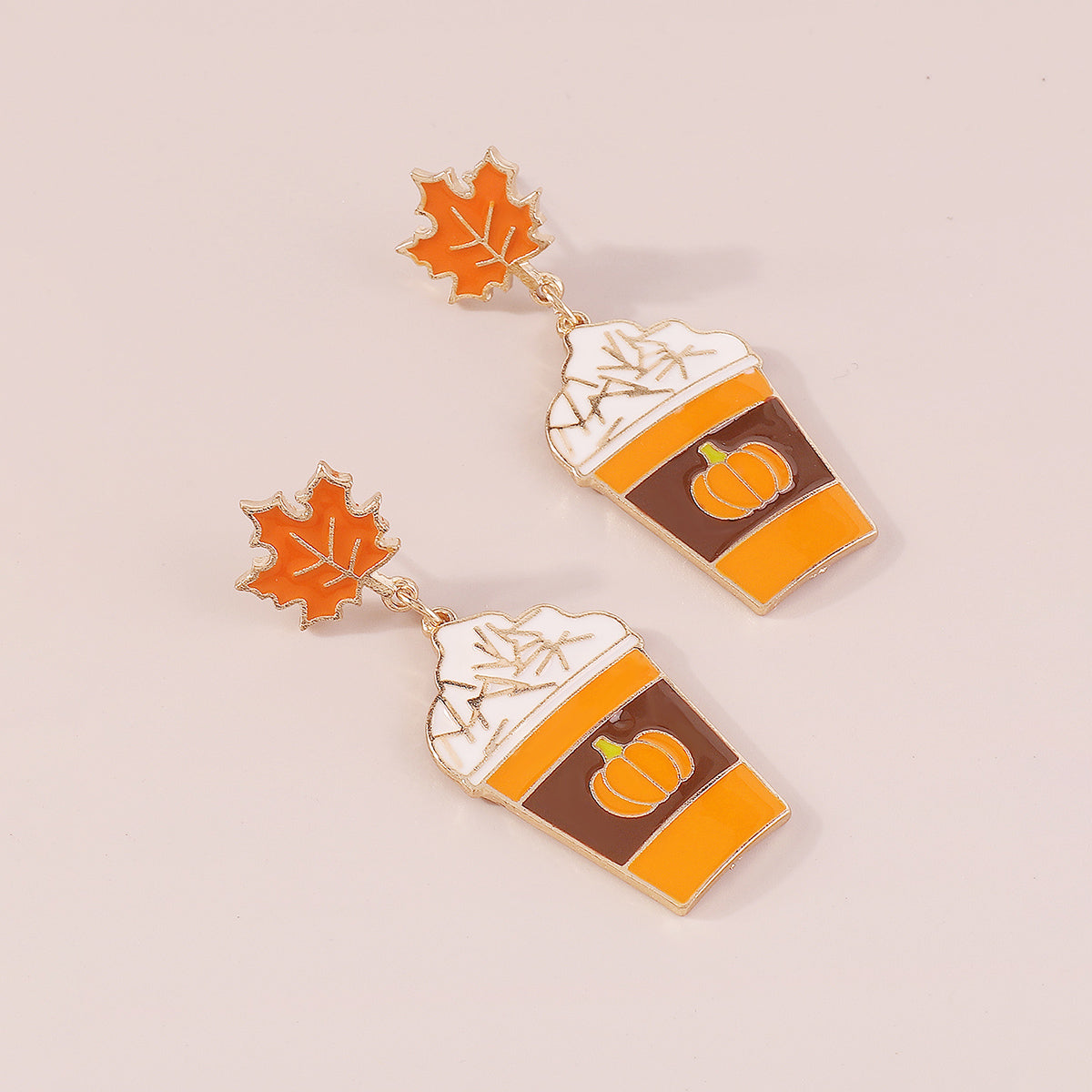 E11948 Halloween Maple Cups Drop Dangle Earrings