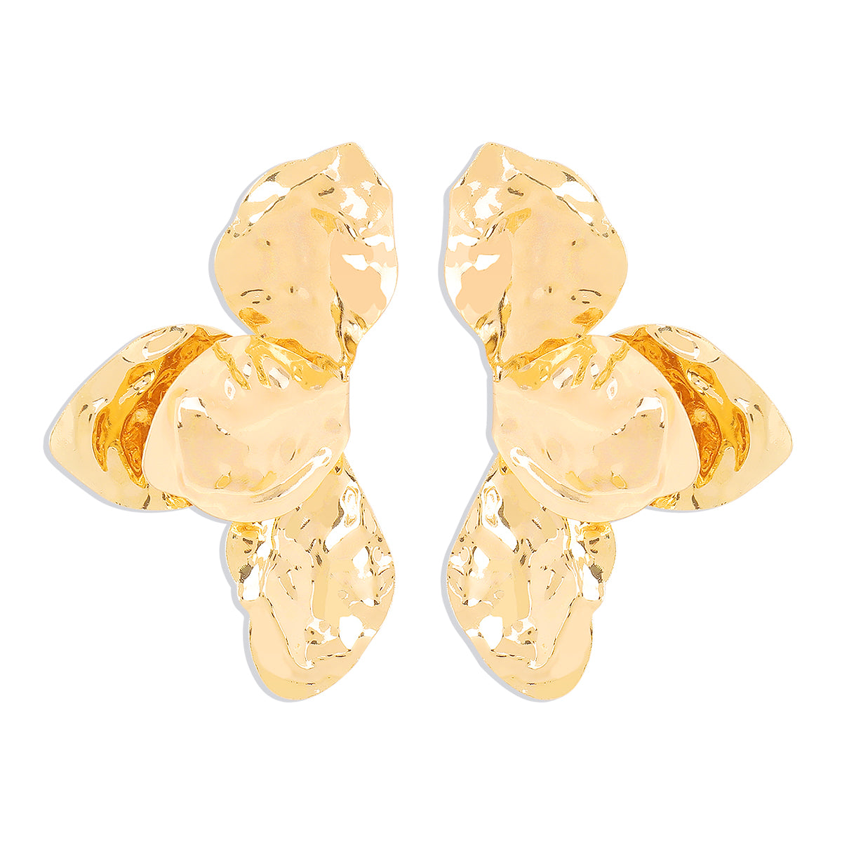 E12008 Statement Geometric Petal Dangle Earrings
