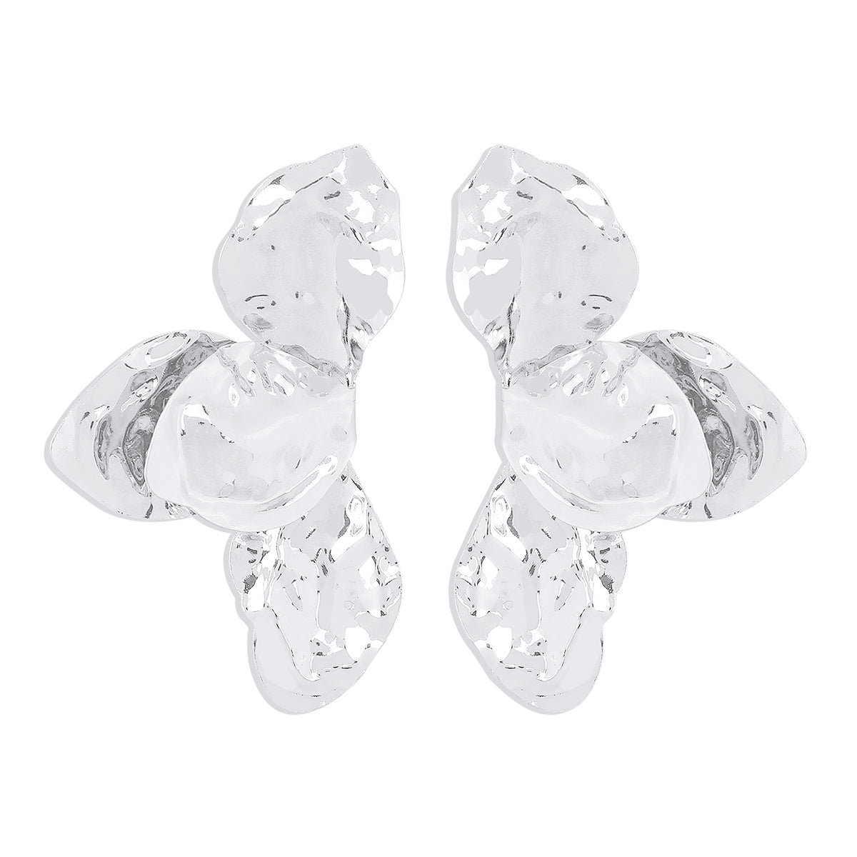 E12008 Statement Geometric Petal Dangle Earrings