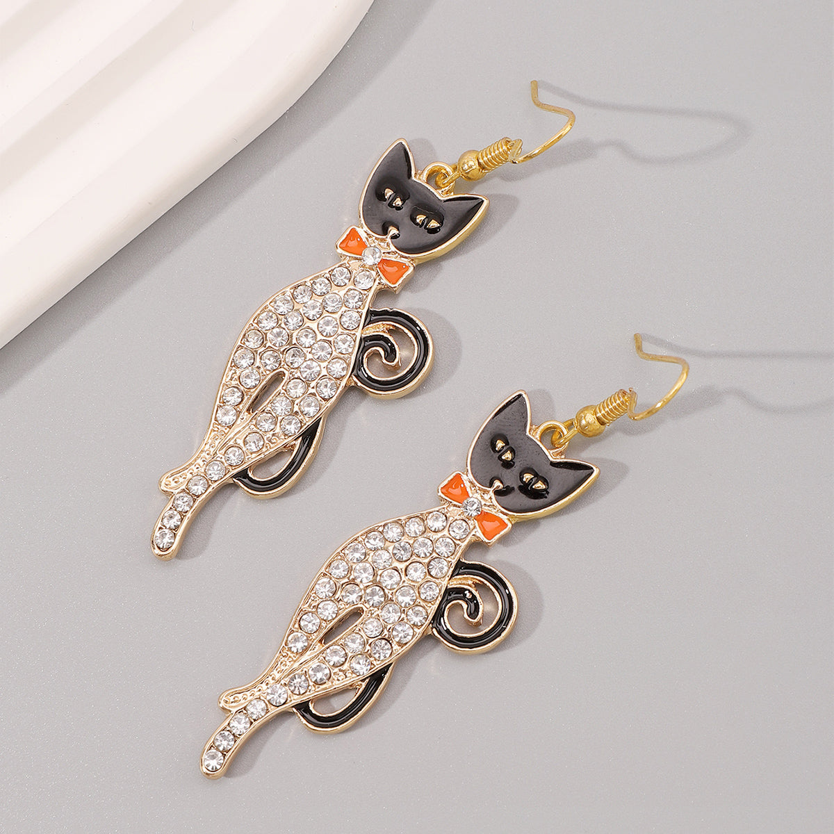 E12066 Halloween Hat Skull Pumpkin Cat Dangle Earrings