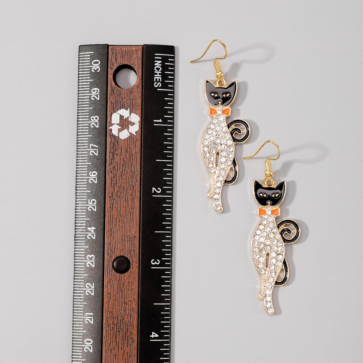 E12066 Halloween Hat Skull Pumpkin Cat Dangle Earrings