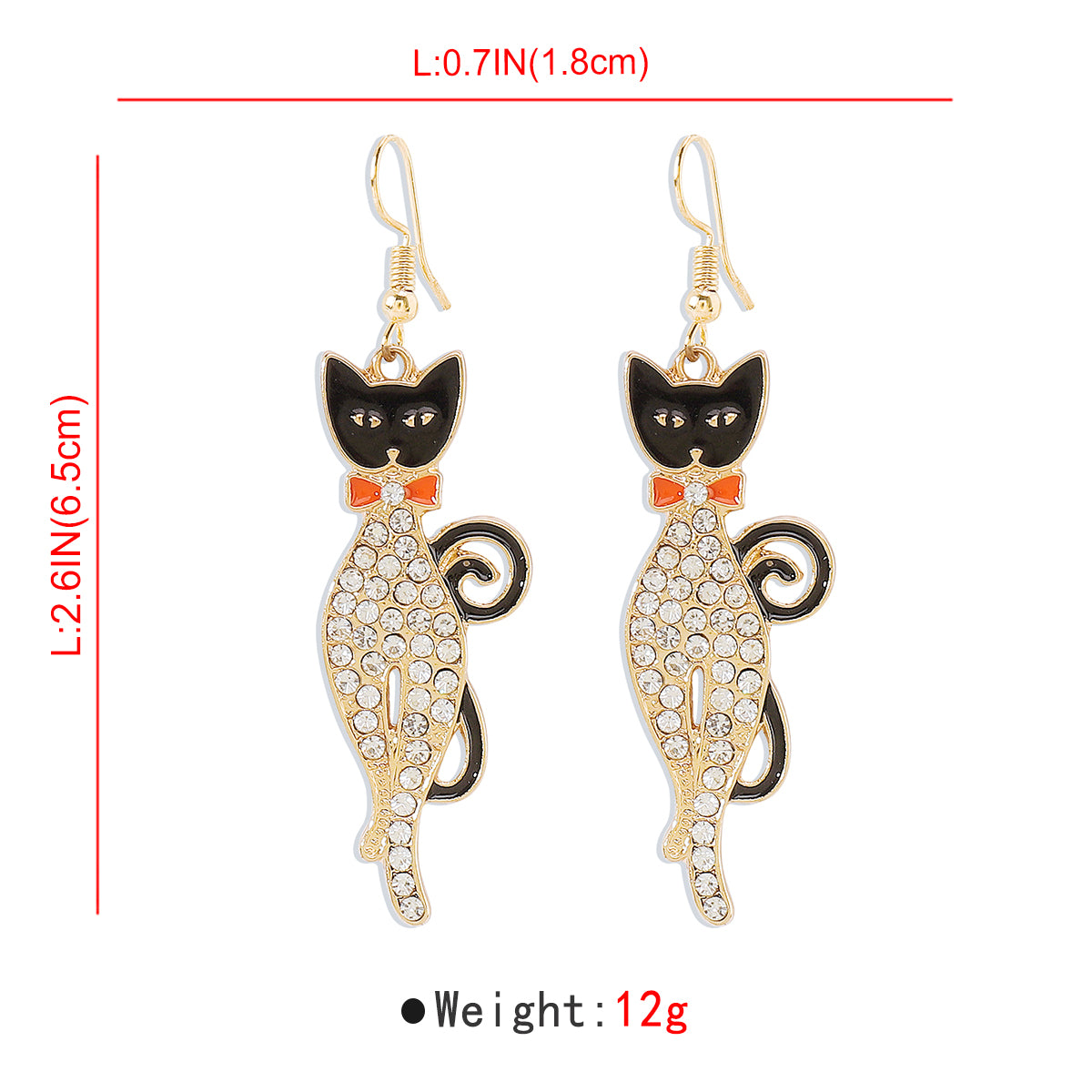 E12066 Halloween Hat Skull Pumpkin Cat Dangle Earrings