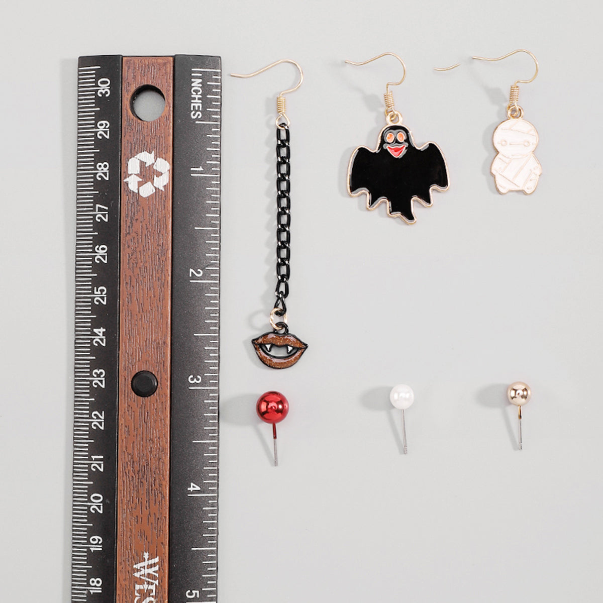 E12075 Halloween Pumpkin Ghosts Bat Dangle Earrings Set