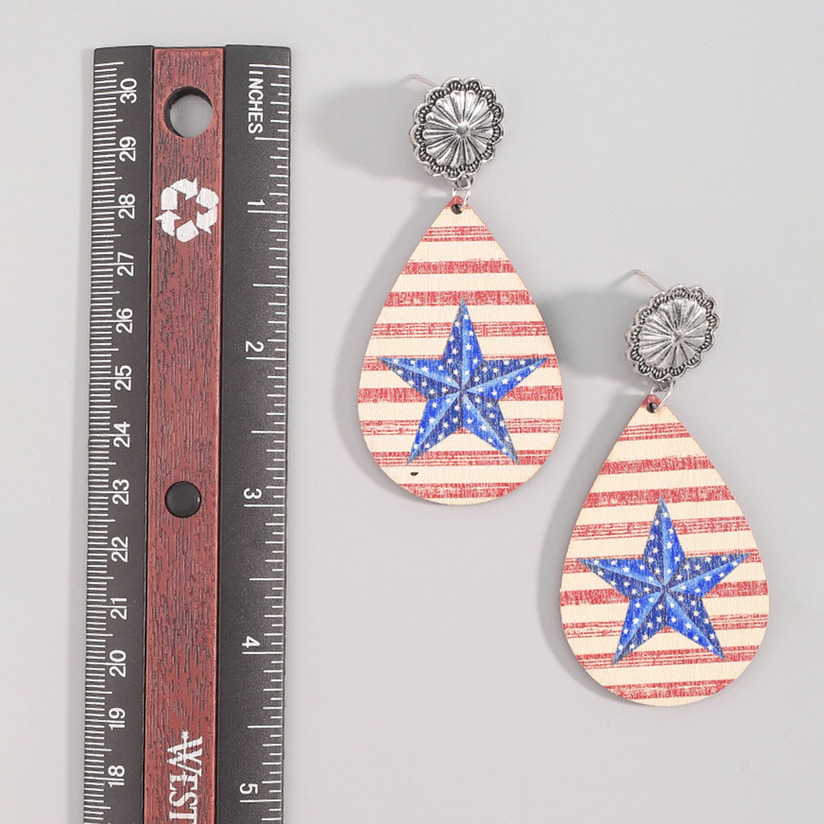 E12099 Hat Horse and Star Cow Head Dangle Earrings