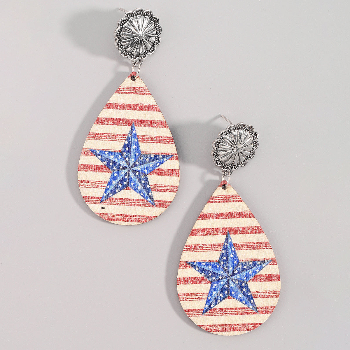 E12099 Hat Horse and Star Cow Head Dangle Earrings