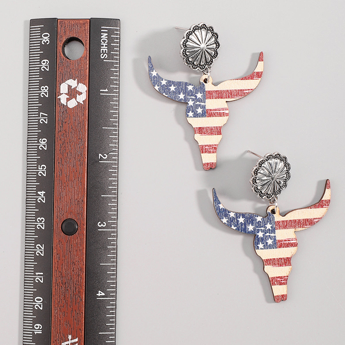 E12099 Hat Horse and Star Cow Head Dangle Earrings