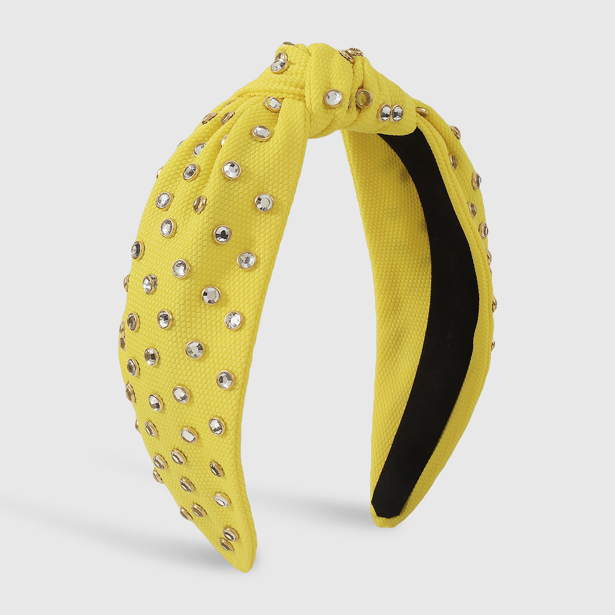 F3742 Simple Bright Rhinestone Wide Knotted Headband