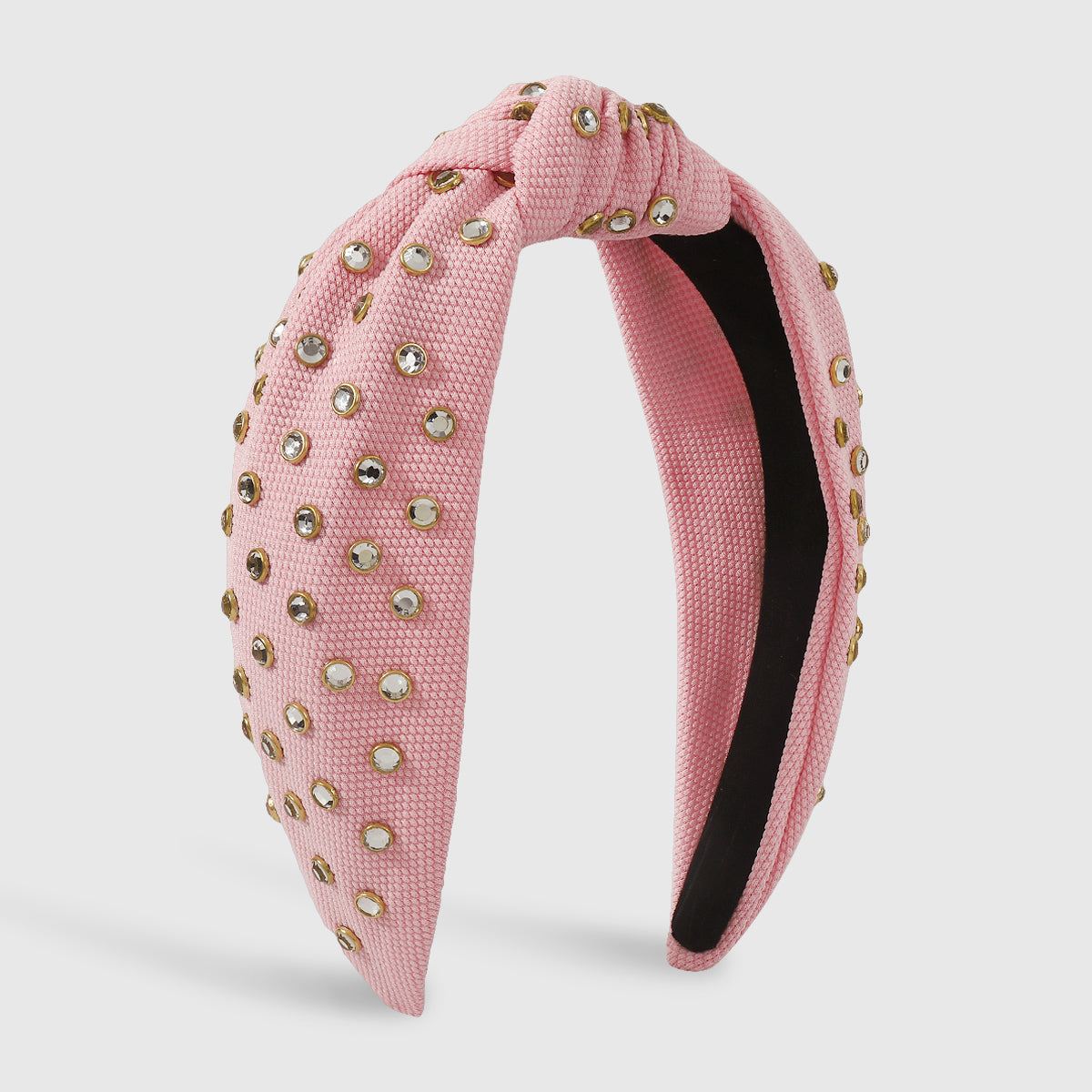 F3742 Simple Bright Rhinestone Wide Knotted Headband