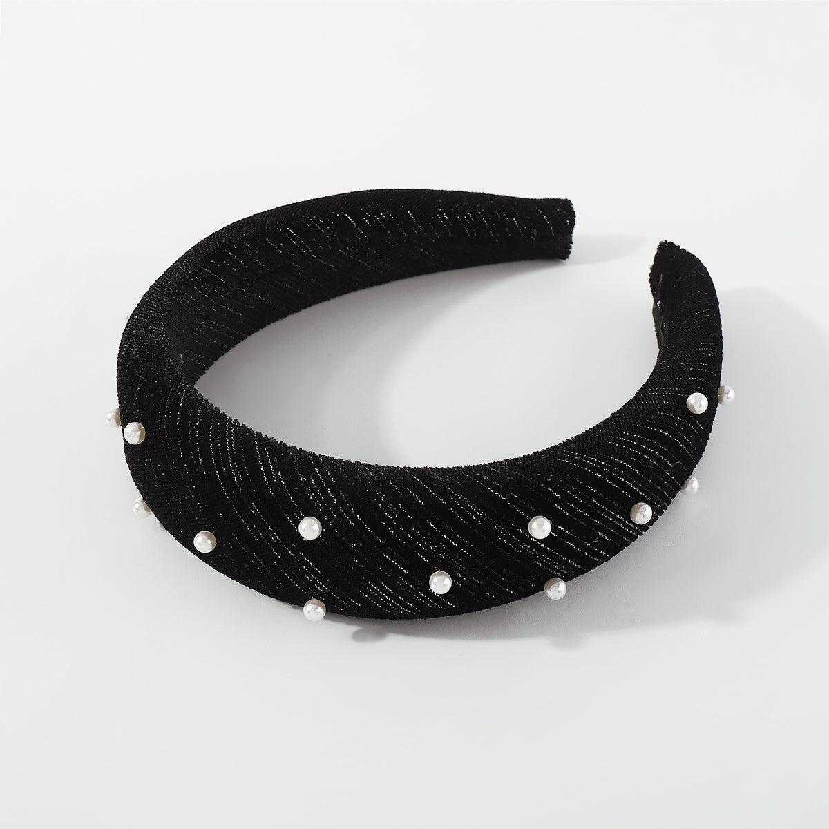 F4978 Velvet w/Pearls Padded Sponge Headbands