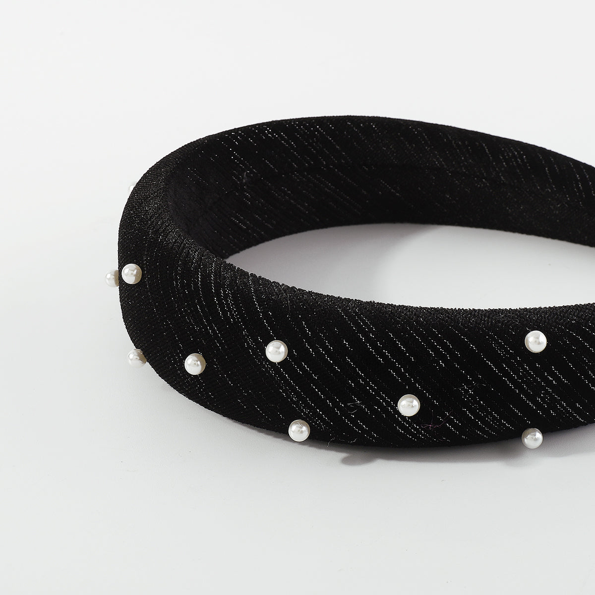 F4978 Velvet w/Pearls Padded Sponge Headbands
