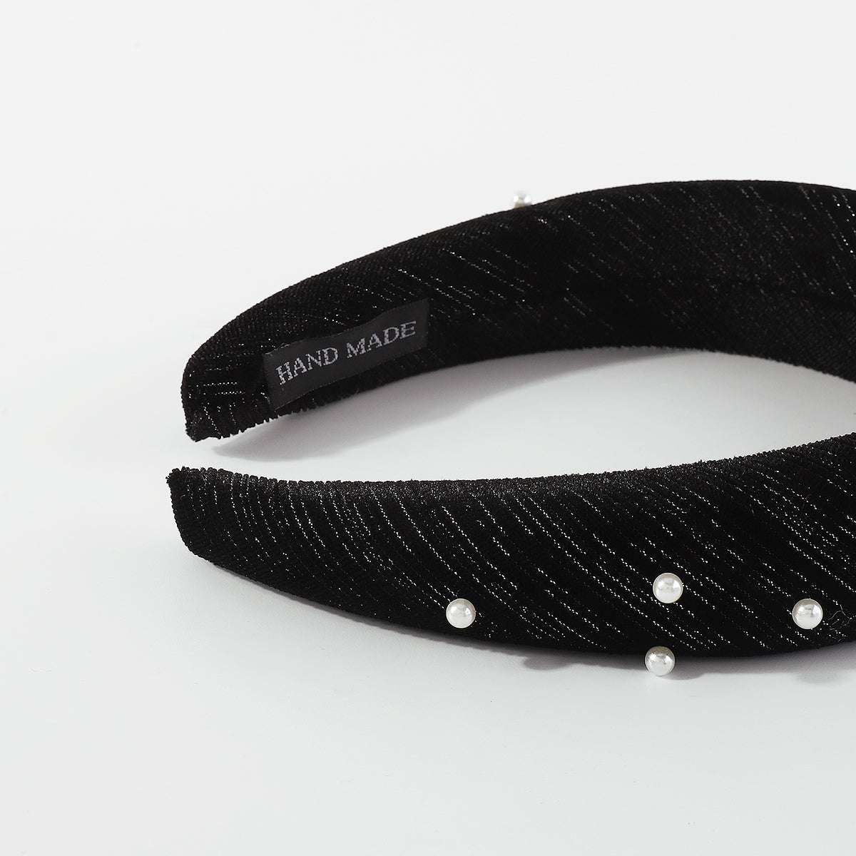 F4978 Velvet w/Pearls Padded Sponge Headbands