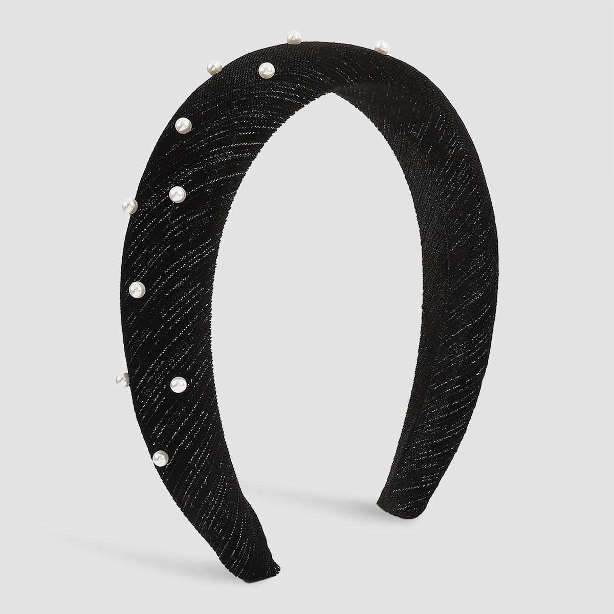 F4978 Velvet w/Pearls Padded Sponge Headbands