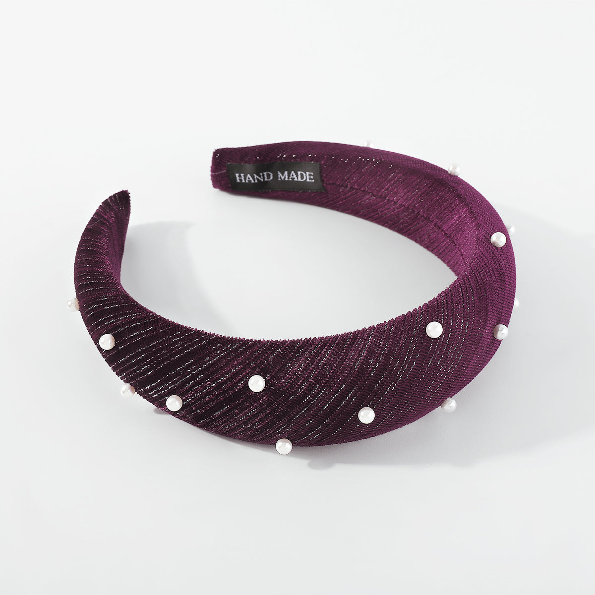 F4978 Velvet w/Pearls Padded Sponge Headbands