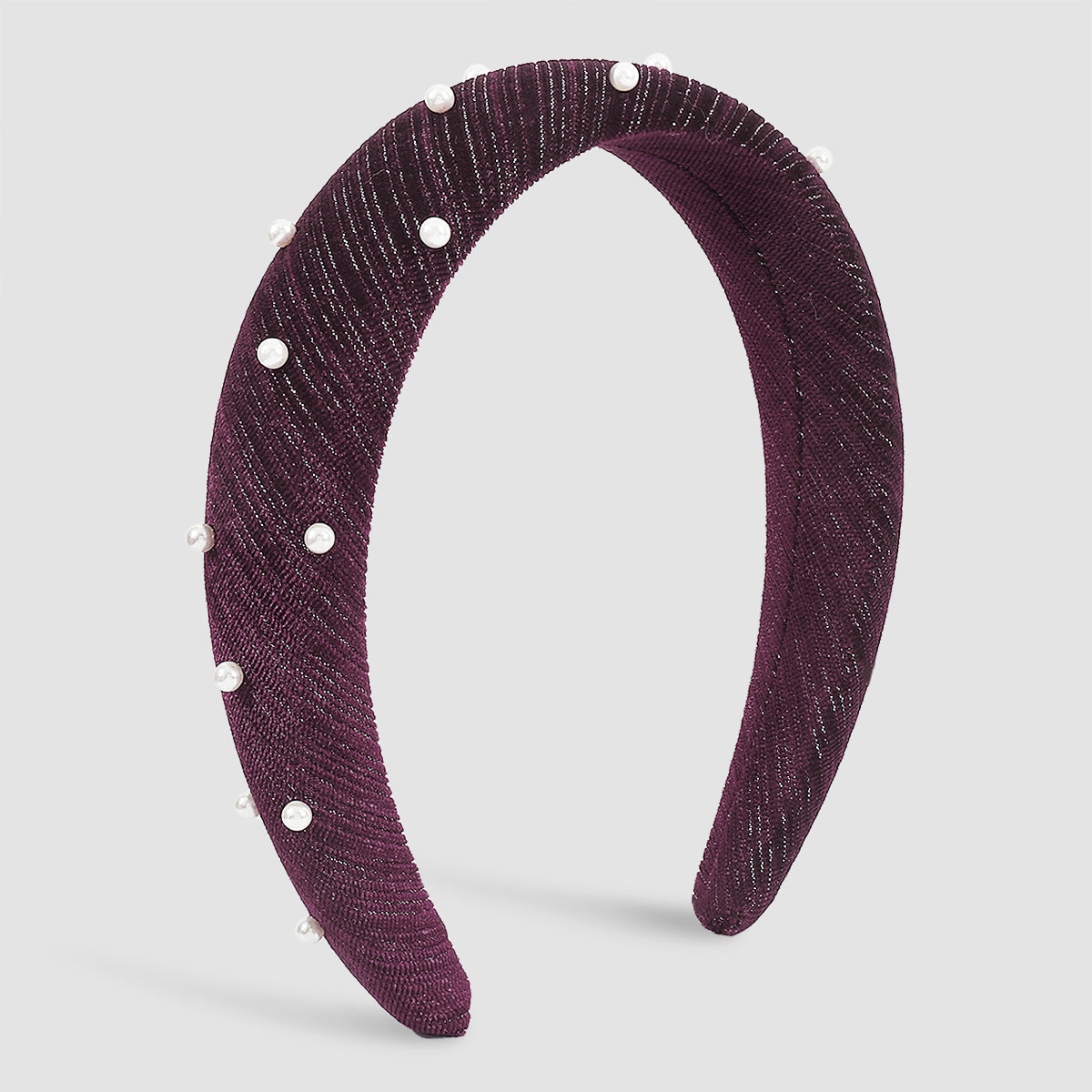 F4978 Velvet w/Pearls Padded Sponge Headbands