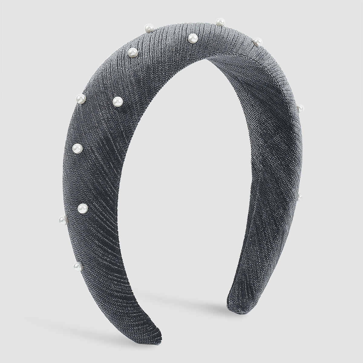 F4978 Velvet w/Pearls Padded Sponge Headbands
