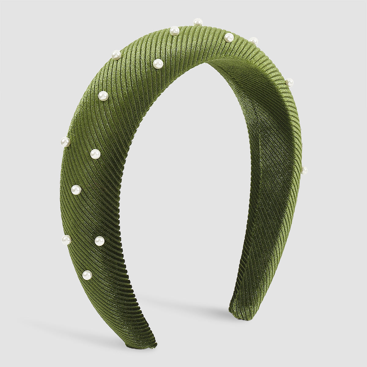 F4978 Velvet w/Pearls Padded Sponge Headbands