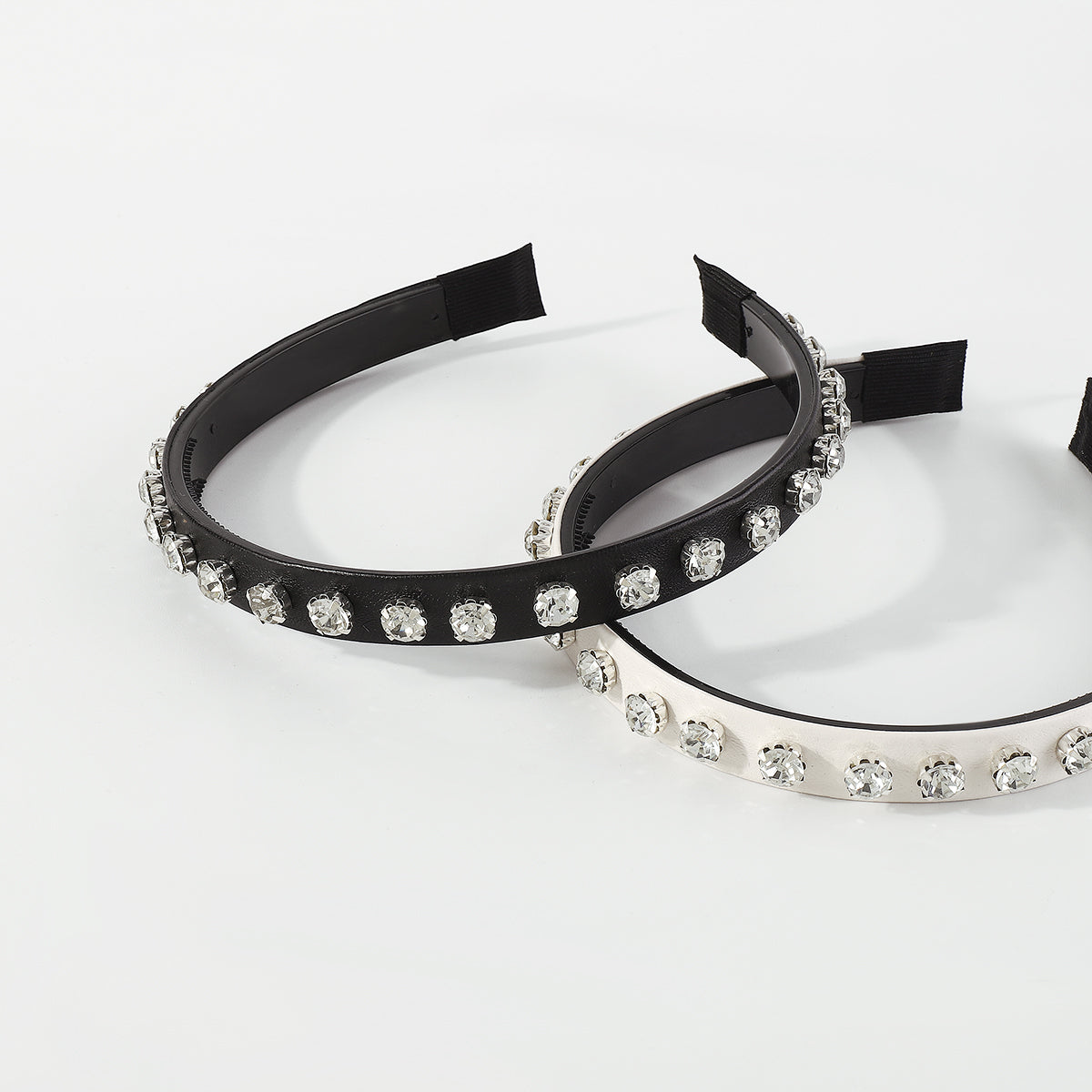 F5020 Vegan Leather Large Crystal Headband