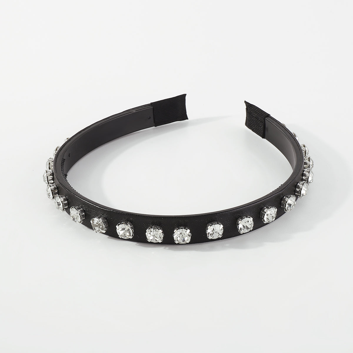 F5020 Vegan Leather Large Crystal Headband
