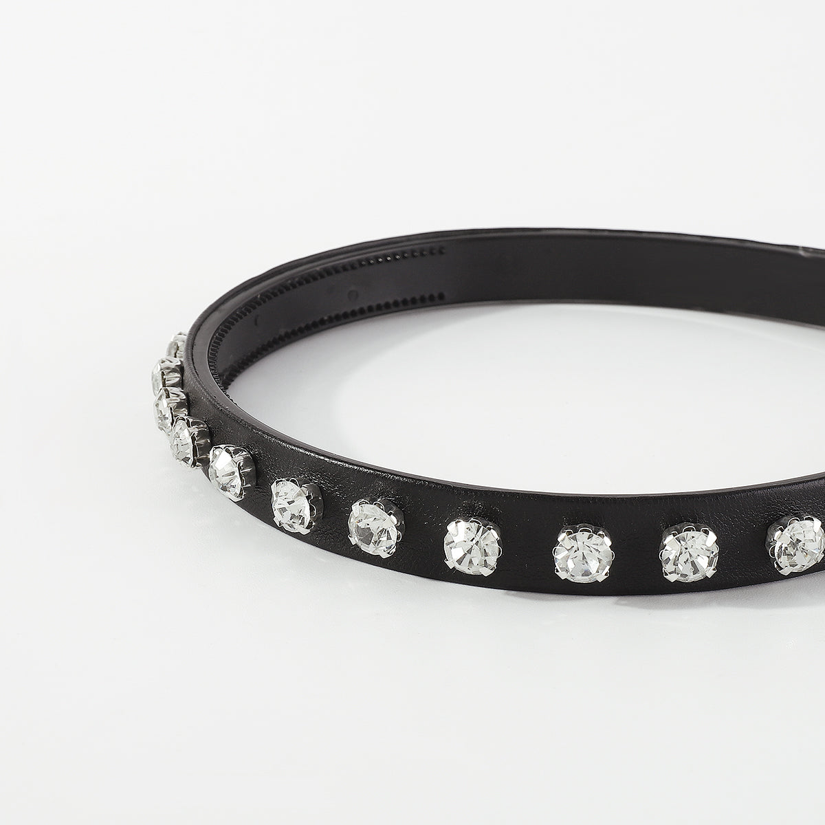 F5020 Vegan Leather Large Crystal Headband