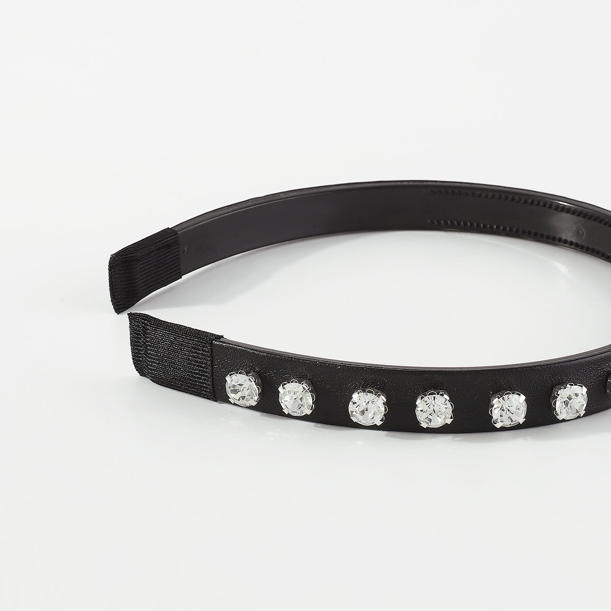 F5020 Vegan Leather Large Crystal Headband