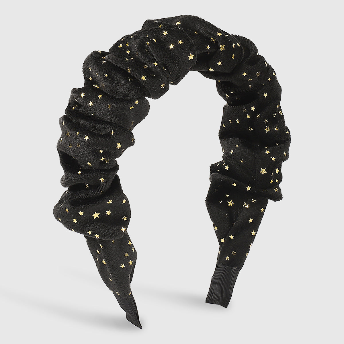 F5048 Gold Star Foil Stamped Velvet Folded Headbands
