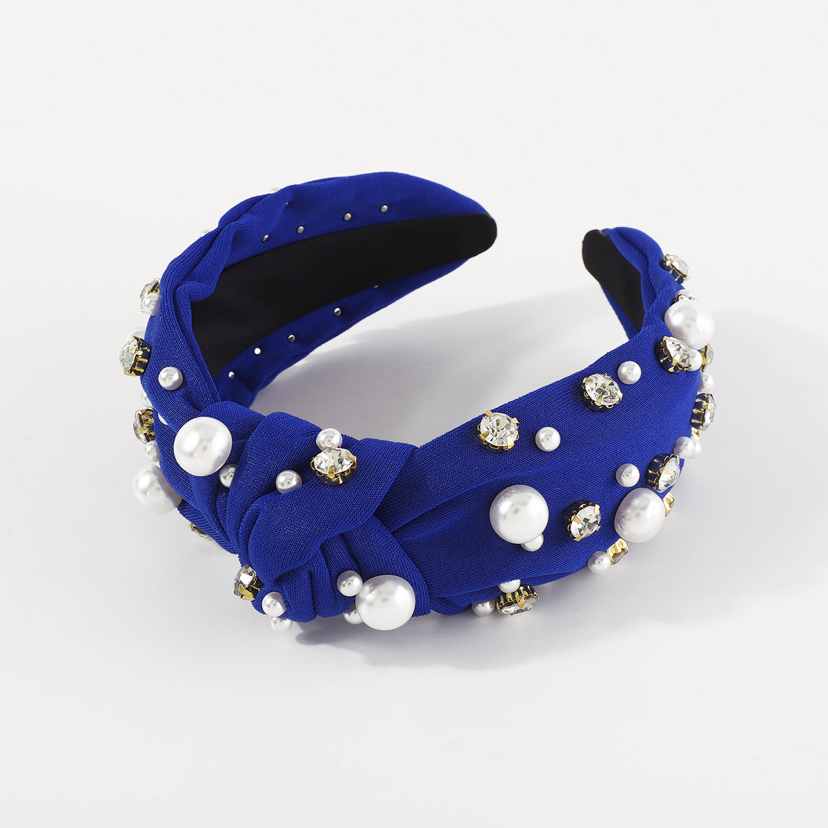 F4840 Luxury Rhinestone Pearl TopKnot Baroque Headband